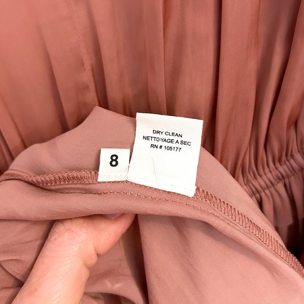 Ulla Johnson Blaire Dress Copper Plisse Satin Ruffle Tiered Midi Womens Size 8 - Picture 12 of 12